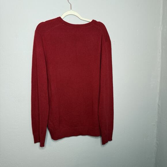 The Commons Men's 100% Cashmere Sweater Johnny Crewneck XL Red Brick Luxury - Picture 3 of 9